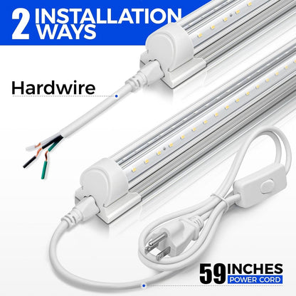 8ft LED Shop Light 10000 Lumens Daylight 5000K Linkable