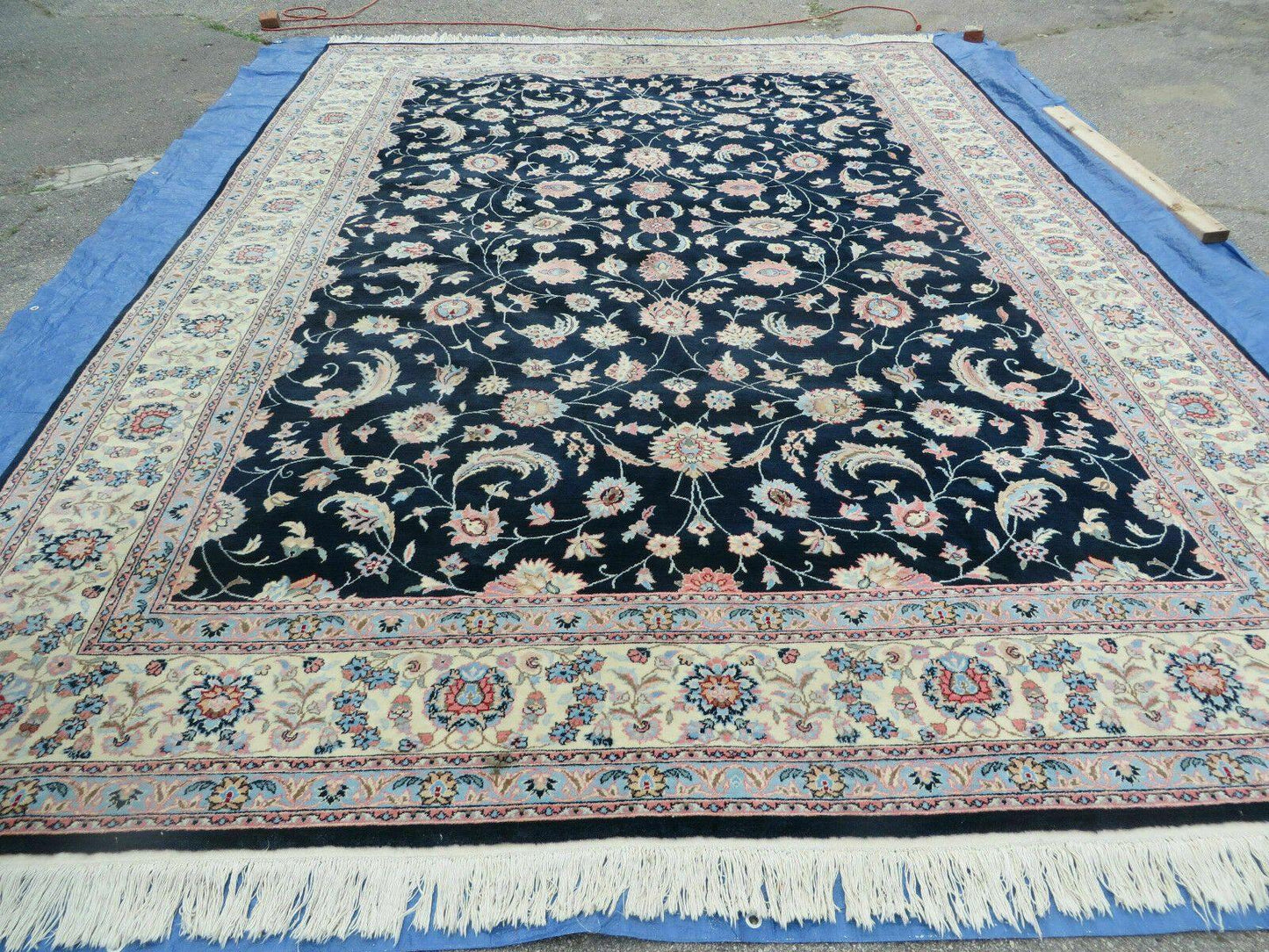 10' X 14' Vintage Handmade India Wool Hand Knotted Carpet Rug Organic Dyes Nice