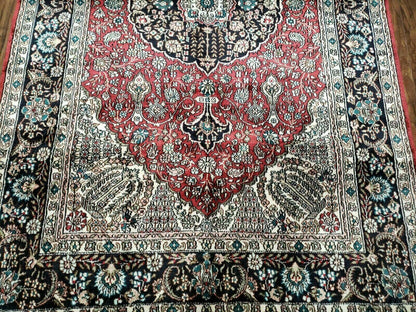 3' X 5' Vintage Fine Handmade India Oriental Kashmir Silk Rug 400 KPSI Wow