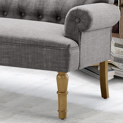 Dove Gray Loveseat Sofa With Button Tufting Sinuous Springs