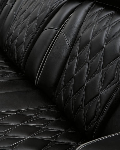 Black Leather Power Recliner With Adjustable Headrest