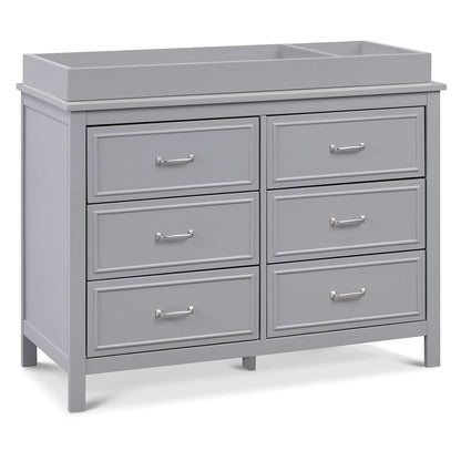 Charlie 6 Drawer Double Dresser Grey For Nursery And Kids Bedroom Storage