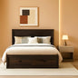 Black Oak Murphy Bed Cabinet With USB Charging Station Queen Size
