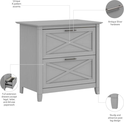 Key West 2 Drawer Lateral File Cabinet In Cape Cod Gray