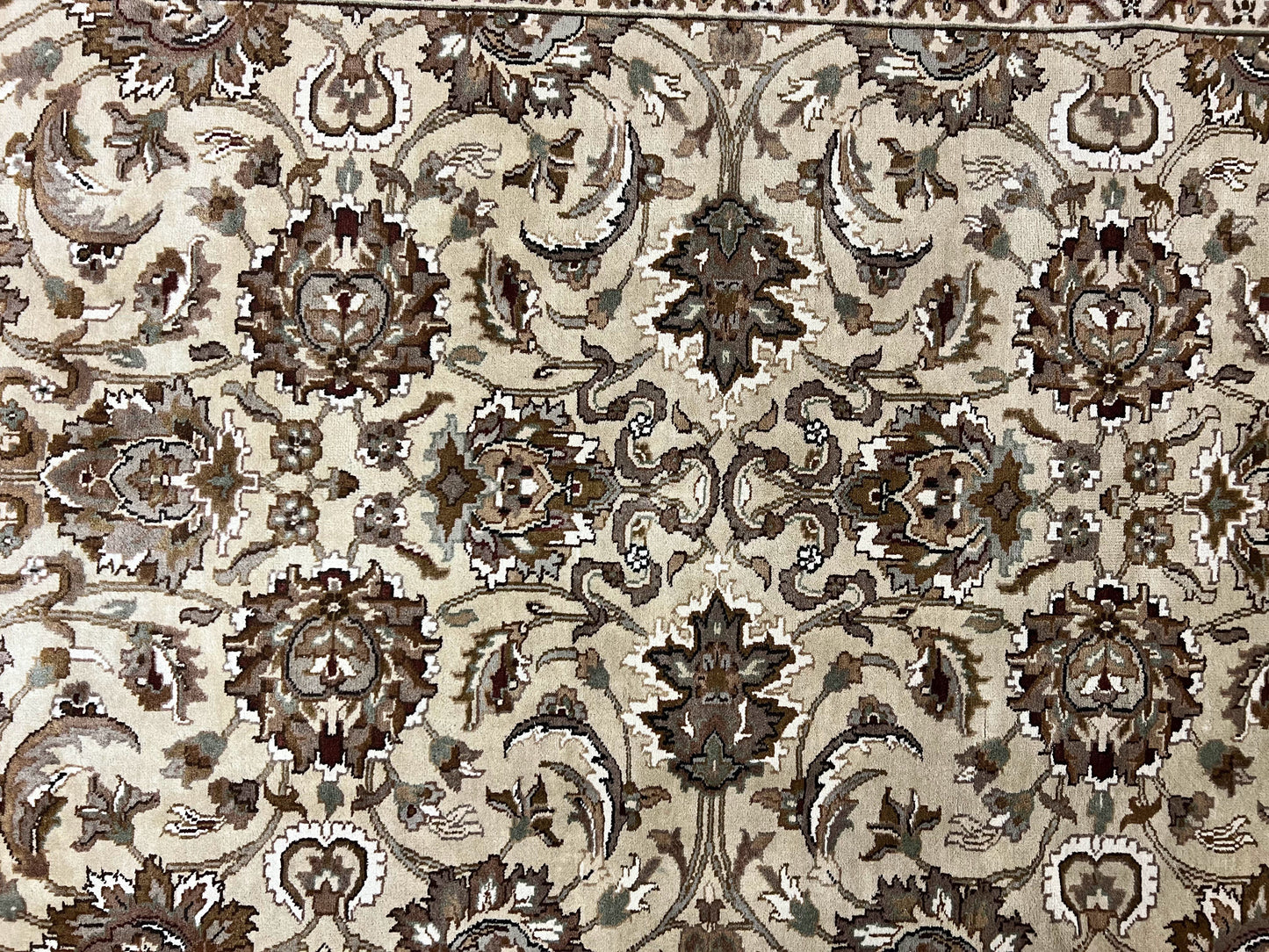 Indo Mahal Rug 6x9, Indian Carpet 6 x 9 ft, Light Green and Ivory, Floral Allover, Wool Oriental Carpet, Traditional Rug, Handmade