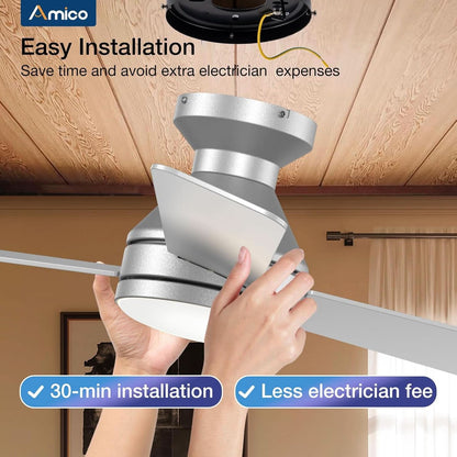 42 Inch Low Profile Ceiling Fan Remote With Dimmable Lights
