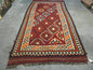 5' X 10' Antique Turkish Kilim Handmade Flat Weave Wool Rug Red Colorful Veg Dye Bohemian Boho Chic Tribal Style And Design
