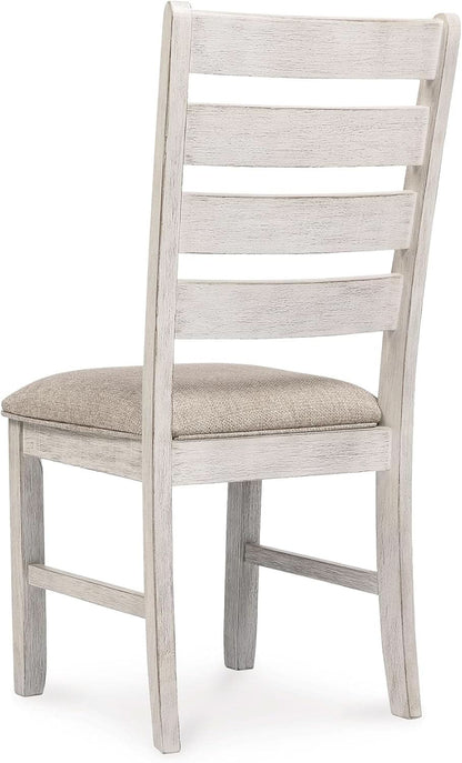 Dining Room Chair Set Of 2 Whitewash Finish Upholstered