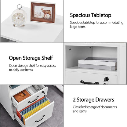White Vertical File Cabinet With Locking Top Drawer