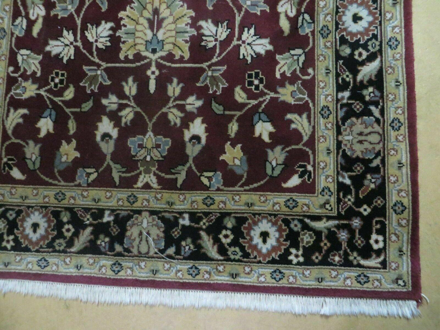 4' X 6' Handmade Finely Knotted Indian Agra Pattern Wool Rug Nice