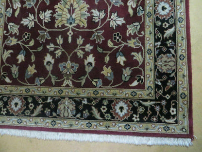 4' X 6' Handmade Finely Knotted Indian Agra Pattern Wool Rug Nice