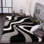 Designer Area Rug with Contour Cut and Modern Wave Pattern