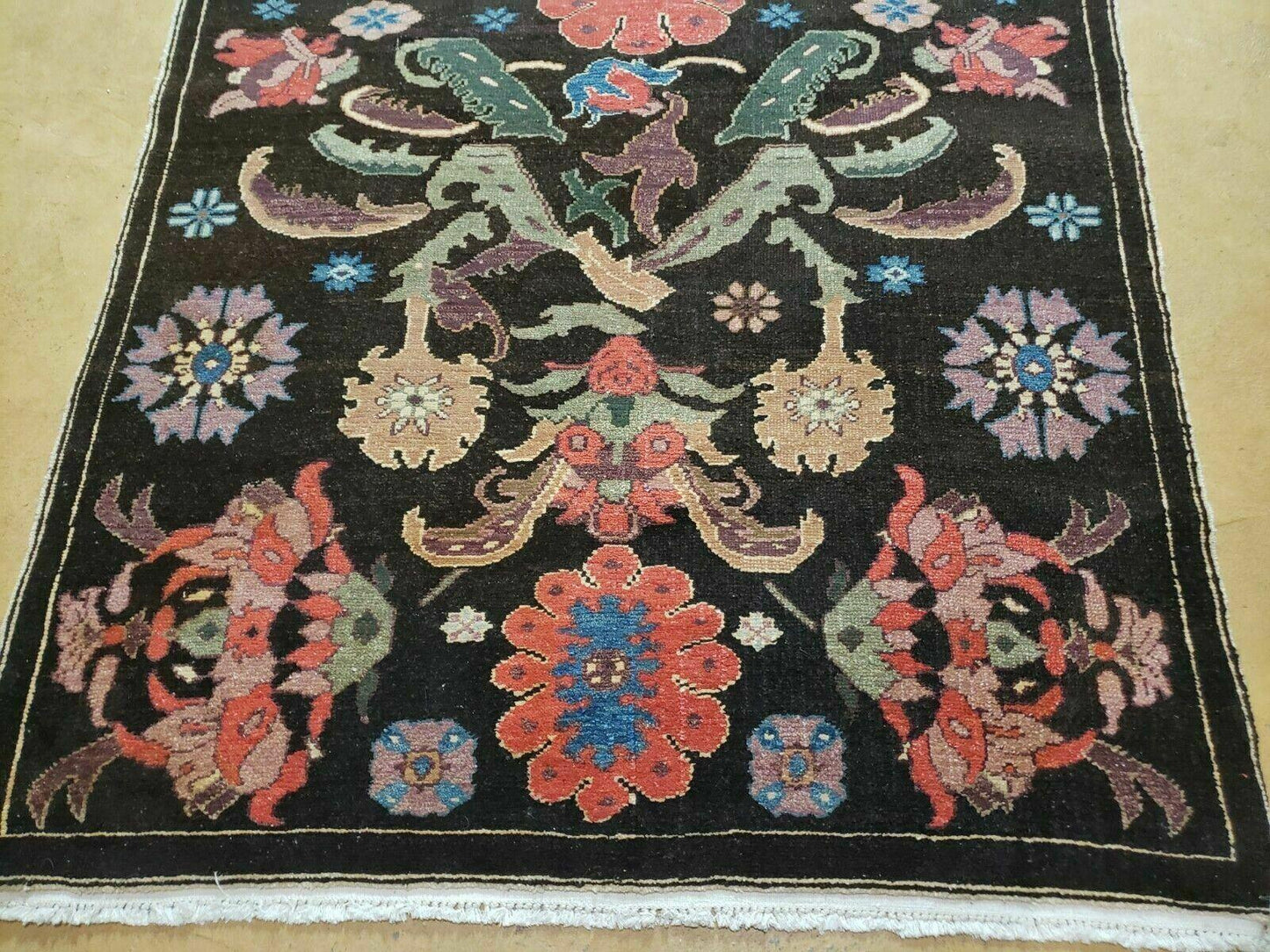 4' 5" X 16' 1" Antique Karabagh Caucasian Rug Handmade Wool Carpet Organic Dye