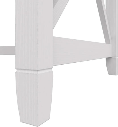 Bush Furniture Key West 60W L Shaped Desk Pure White Oak