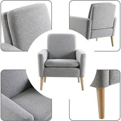 Mid Century Modern Armchair With Padded Seat Cushion