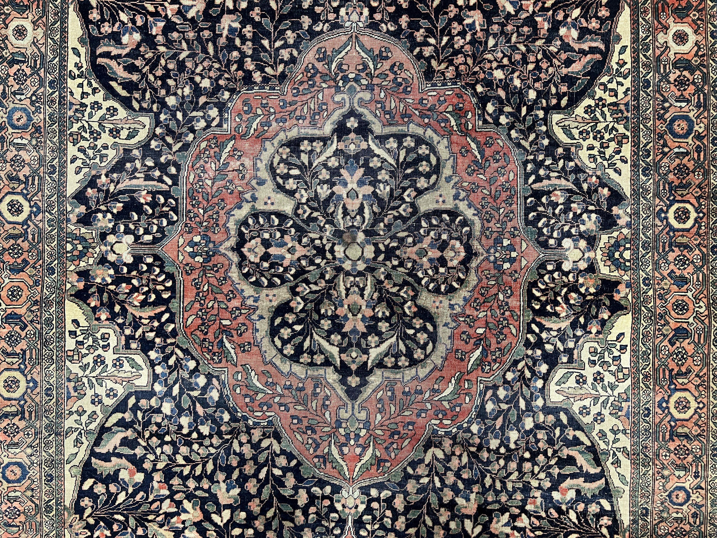 Antique Persian Sarouk Farahan Rug 4x7, Collectible Persian Carpet