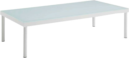 Harmony Aluminum Outdoor Sectional Sofa Set White Cushions