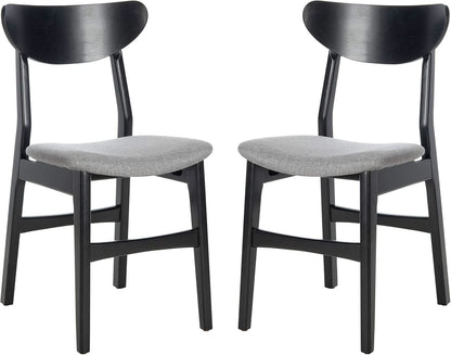 Home Lucca Retro Black And Grey Cushion Dining Chair Set 2