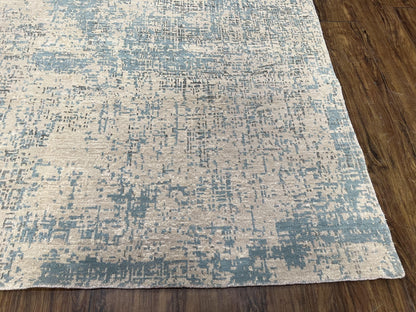 Modern Tibetan Rug 5x8 ft Light Blue and Gray Carpet, Contemporary Wool Rug, Handmade Nepali Rug, Raised Pattern, Tibet Area Rug, Nepal Rug