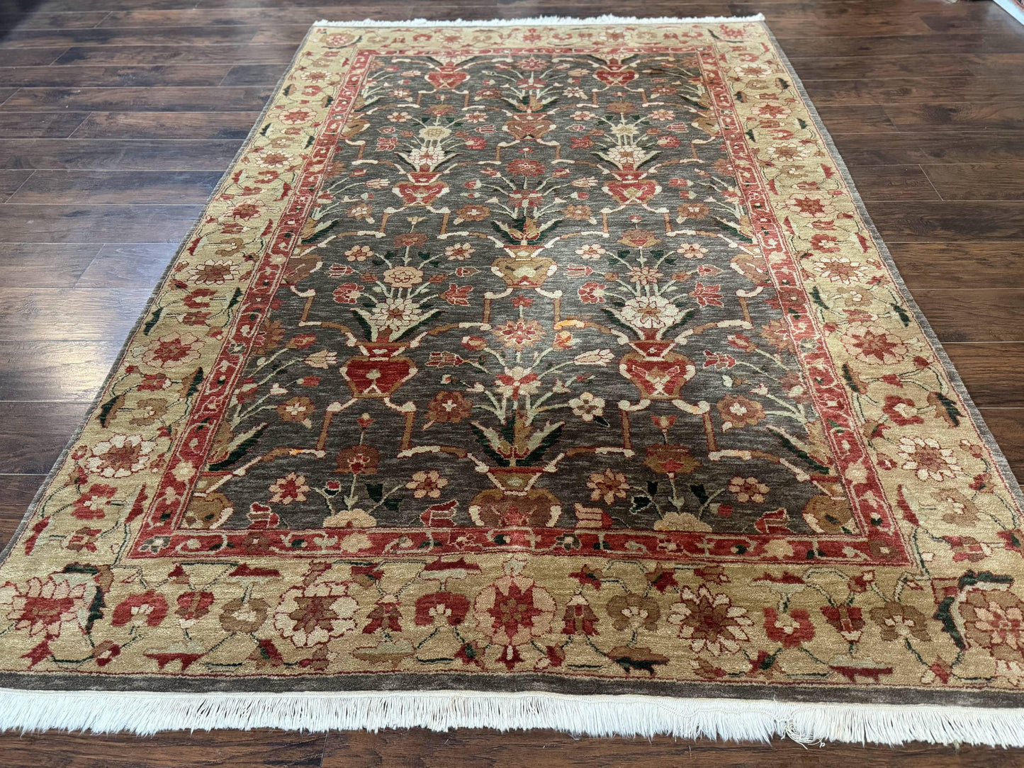 Pak Persian Mahal Rug 6x9, Floral Handmade Wool Traditional Oriental Carpet
