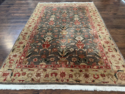 Pak Persian Mahal Rug 6x9, Floral Handmade Wool Traditional Oriental Carpet