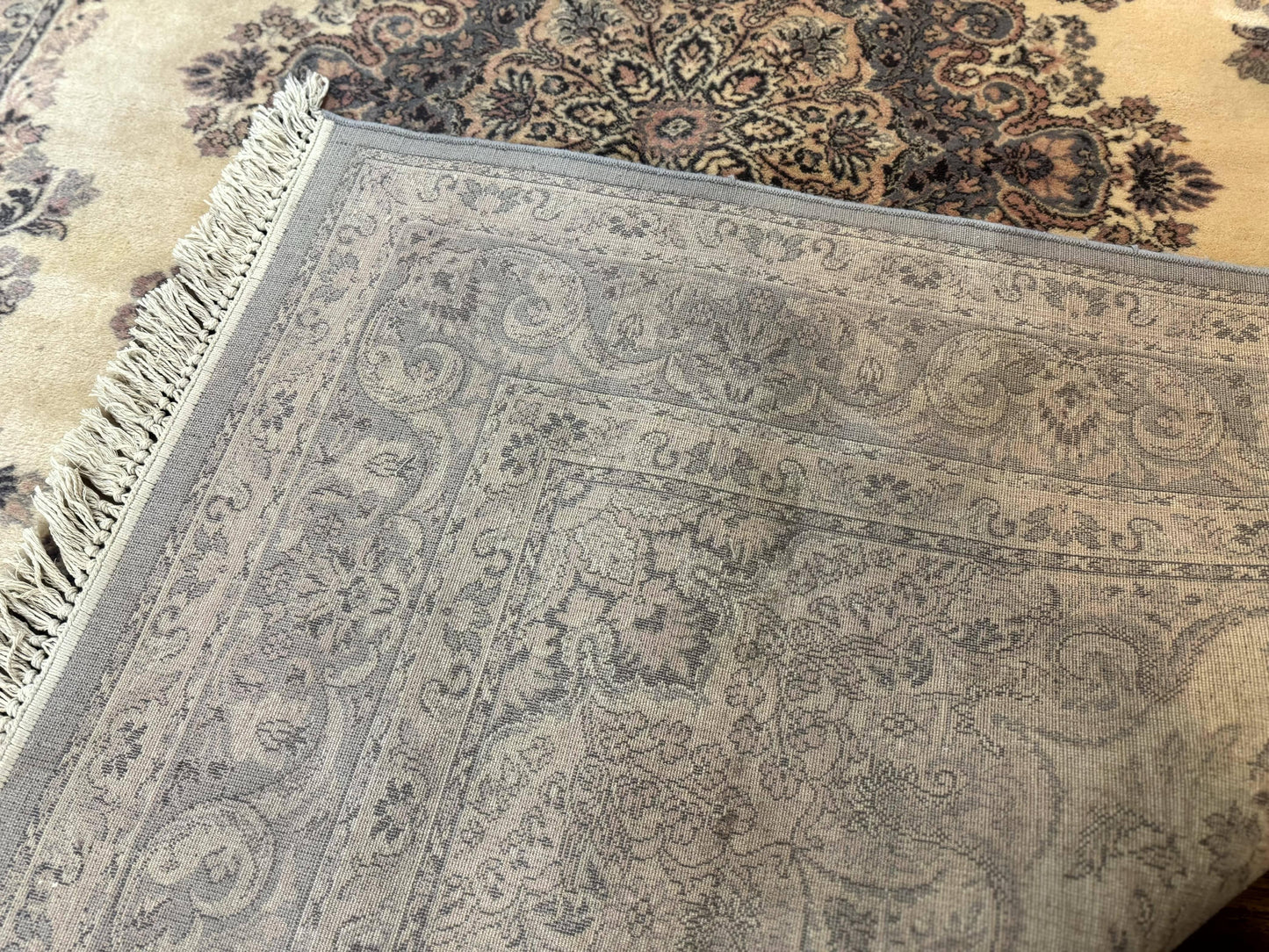 Belgium Power Loomed Wool Rug 6.9 x 9.6, Vintage Oriental Carpet