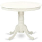Mid Century Round Solid Wood Dining Table With Linen White Finish