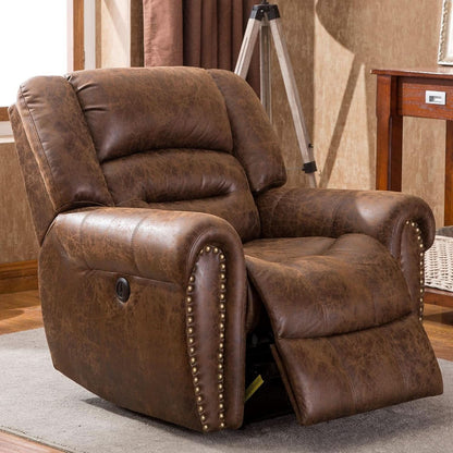 Nut Brown Electric Recliner Chair With USB Port Comfort