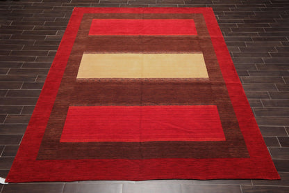 9'3" x 11'10" Hand Knotted 100% Wool Designer Oriental Area Rug Contemporary Red