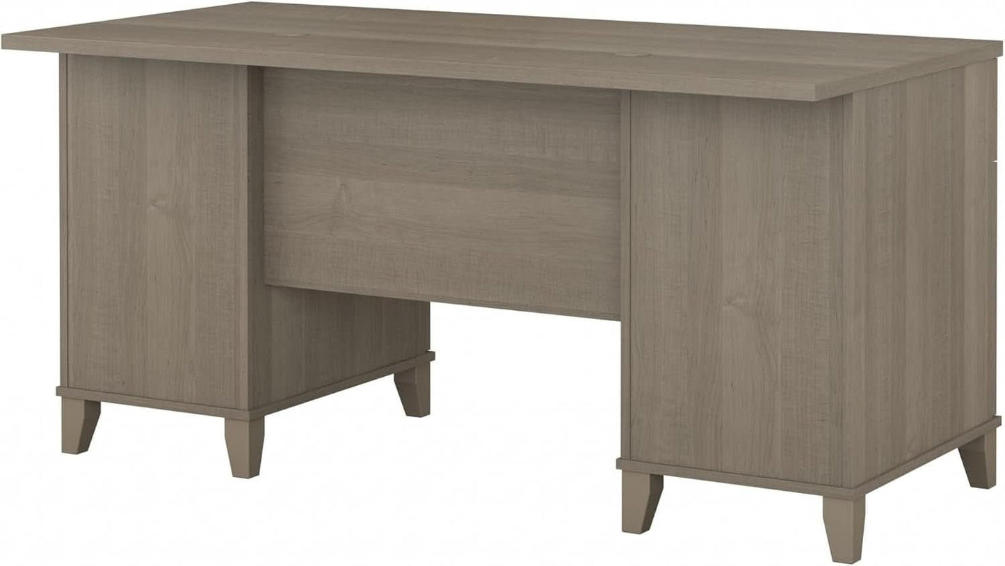 Durable 60W Office Desk with Drawers in Gray
