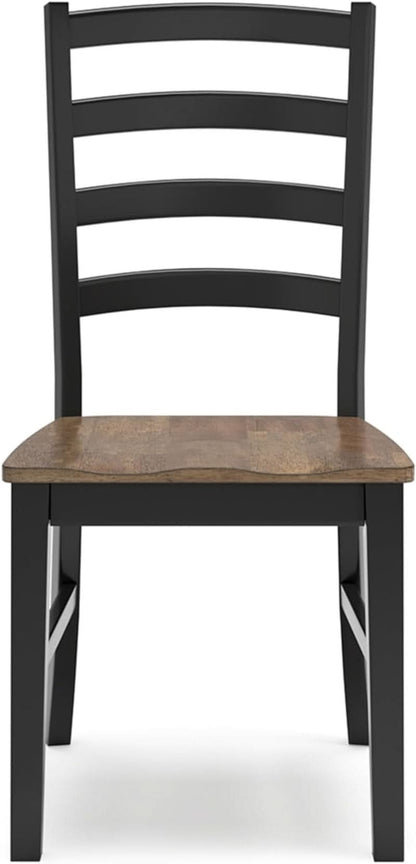 Armless Dining Chair Set 2 Two Tone Black and Brown