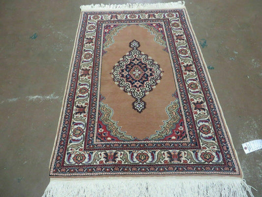 3' X 4' Vintage Handmade Turkish Kayseri Wool Cotton Rug Carpet Camel Hair Nice