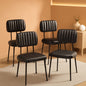 Dining Chairs Set Of 4 Black Faux Leather Seats Mid Century