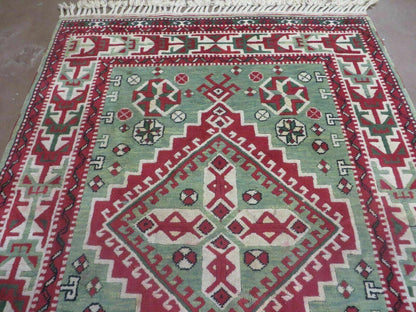 4' X 6' Vintage Handmade Turkish Kazak Design Wool Rug Carpet Nice