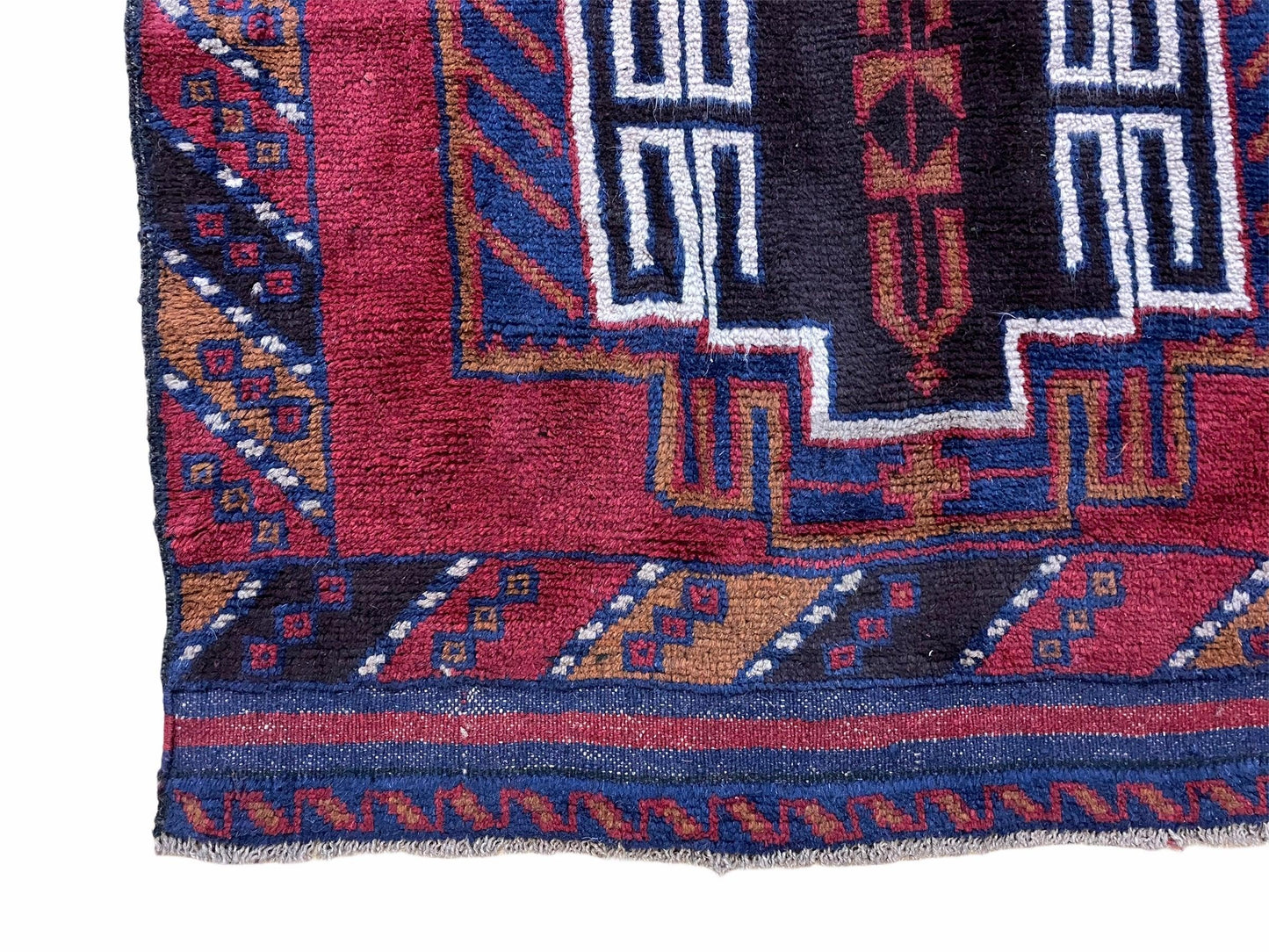 3 X 5 Vintage Handmade Tribal Wool Rug Balouchi Rug Afghan Rug Red Beige Nice