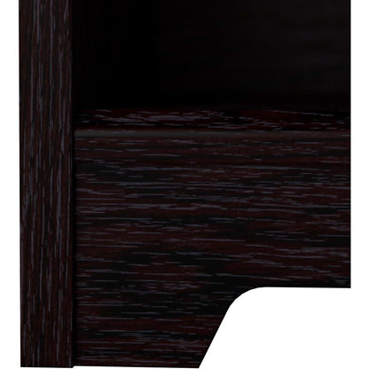 Tall Five Shelf Bookcase Espresso Oak For Living Room