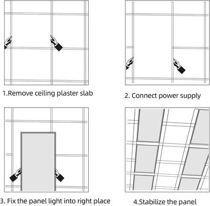 2x4 LED Flat Panel Light 4 Pack Dimmable 7800LM 5000K Ceiling Lighting Commercial Office Ready
