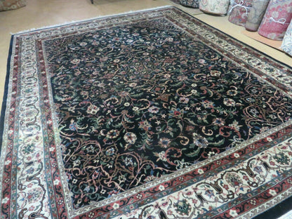 Indo Persian Rug 8x10, Wool Handmade Floral Carpet