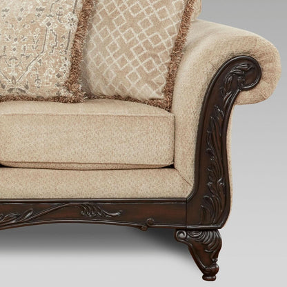 2 Piece Living Room Set Sofa and Loveseat in Beige Wheat