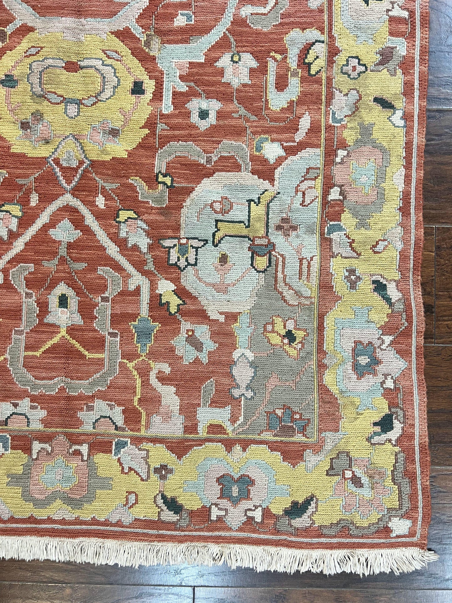 Turkish Flatweave Kilim Rug 4x6, Geometric Wool Handmade Carpet, Vintage