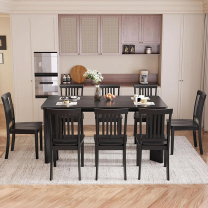 63 Inch Black Rectangular Dining Table Industrial Sturdy