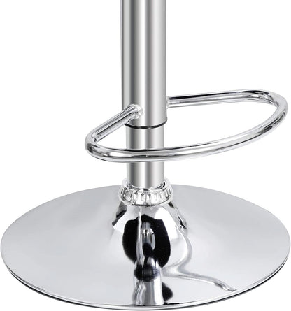 Set of 4 Adjustable Swivel PU Leather Bar Stools Modern