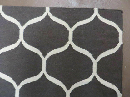 5' X 8' Modern Contemporary Hand Made Flat Weave Wool Rug Veg Dyes Nice