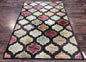 Panel Design Rug 5x7, Multicolor Contemporary Area Rug, Small Living Room Rug