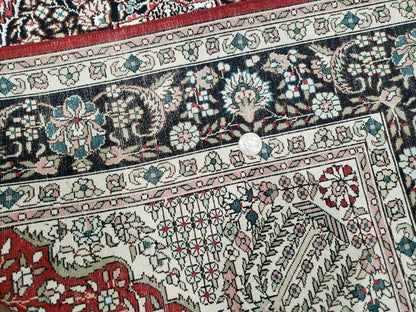 3' X 5' Vintage Fine Handmade India Oriental Kashmir Silk Rug 400 KPSI Wow