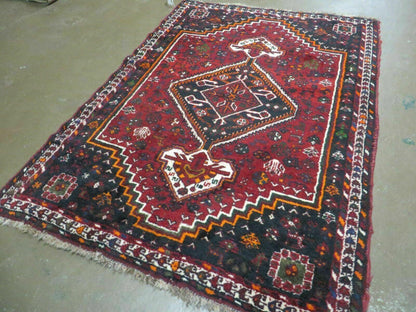 4' X 6' Antique Handmade Turkish Wool Veg Dyes Rug Organic Red Nice M10