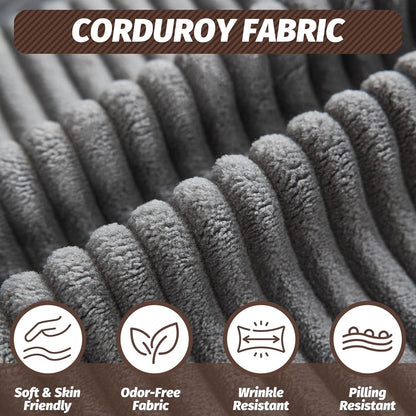 125Inch Oversized Corduroy Cloud Sleeper Grey Sofa