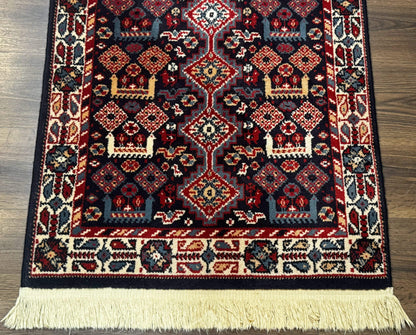 Small Karastan Rug 3x4, Yuruk Collection, Wool, Tribal, Geometric, Navy Blue