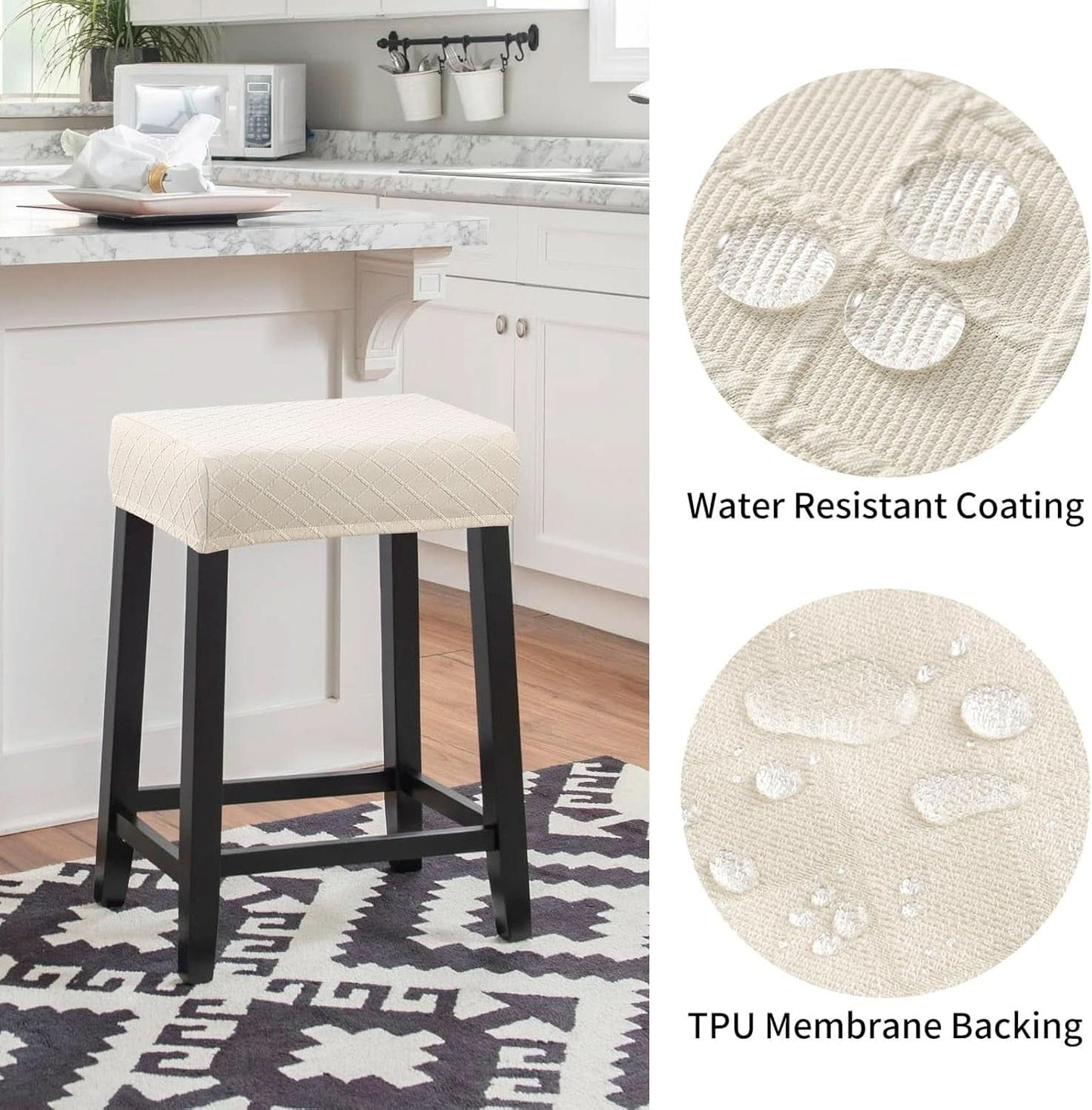 Rectangle Stool Covers 2 Pack Waterproof Stretch Bar Stools