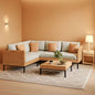 110 Inch Large 7 Piece Wicker Outdoor Patio Set Beige Cushions